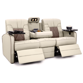 Qualitex De Leon Double Recliner Sofa, Ultimate Leather